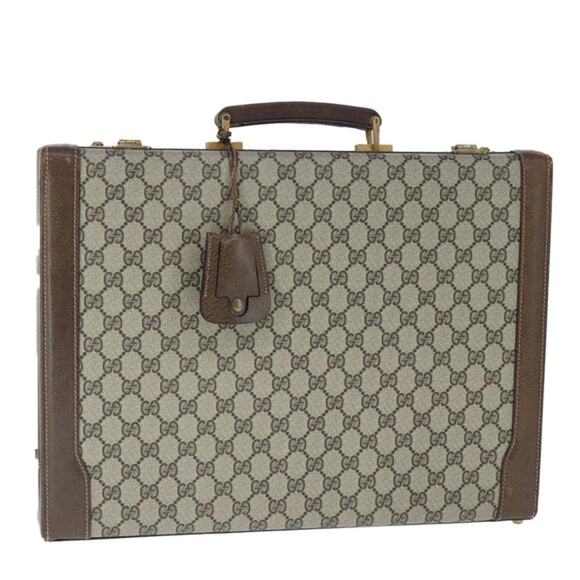 GUCCI GG Supreme Trunk PVC Leather Beige Gold - Picture 1 of 16